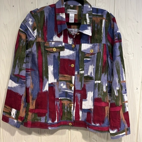 Draper’s & Damon’s Jackets & Blazers - Drapers & Damons Cotton Textured Jacket Colorful Size 1X